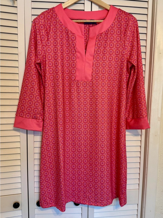 Cabana Life Dresses & Skirts - NWT Cabana Life Tunic Dress L Pink Orange Geometric UPF Swim Cover Up